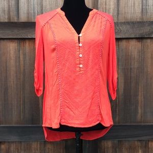 3/$20 Democracy Orange Boho Top.